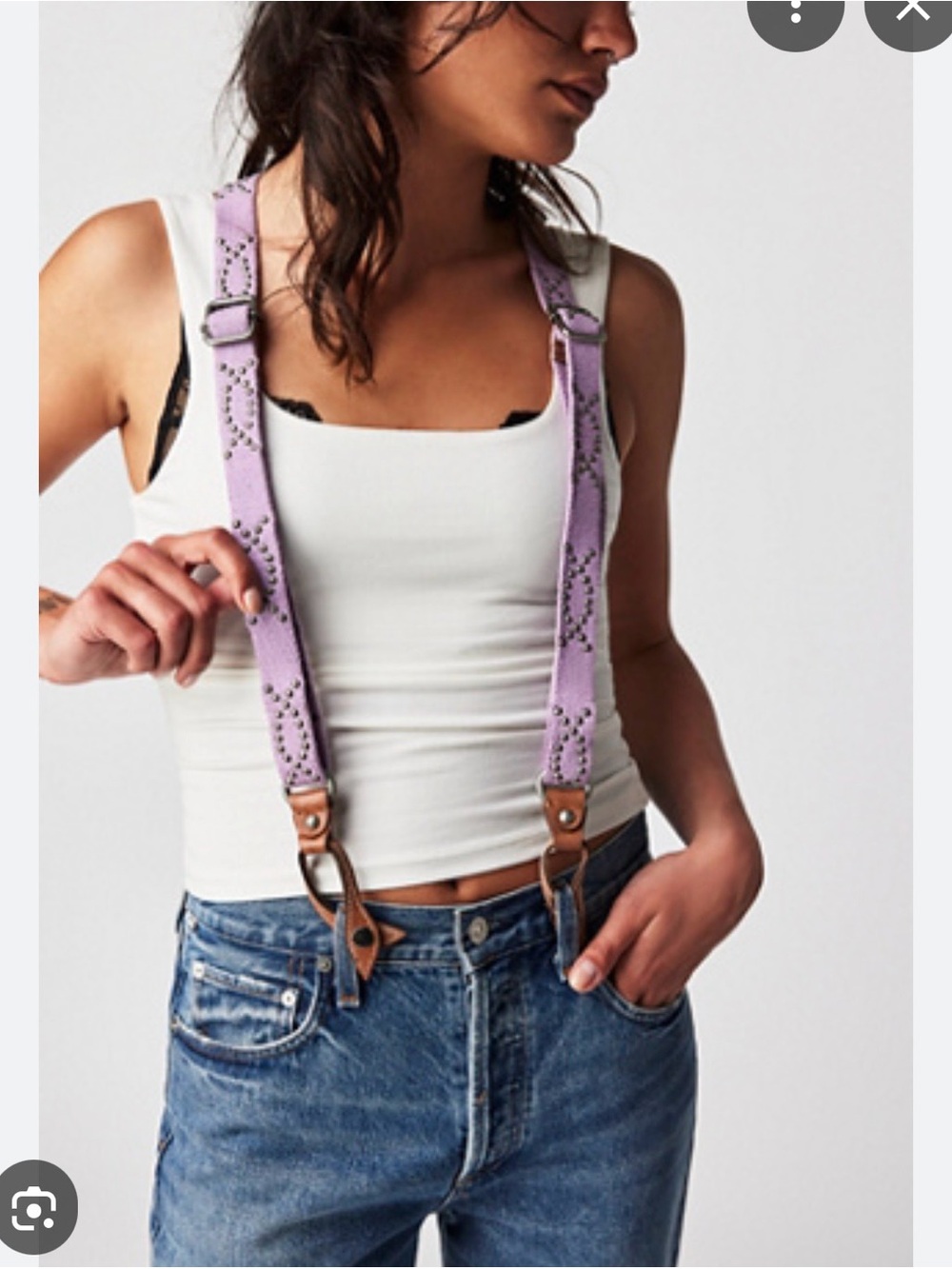 Free People Olive Green Studded Suspenders - Picture 5 of 5